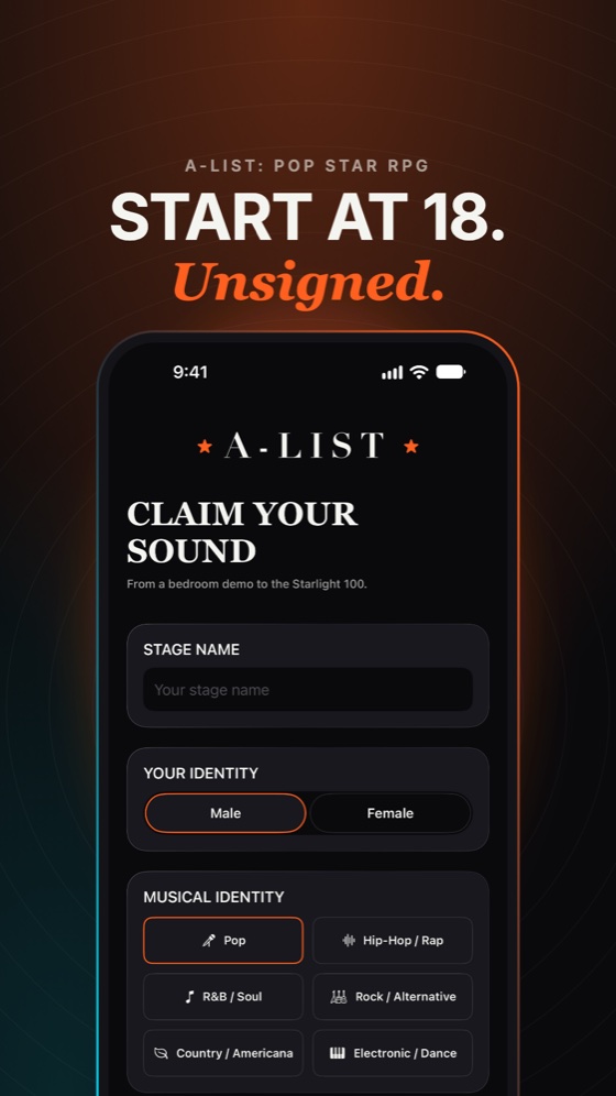 Start at 18. Unsigned.