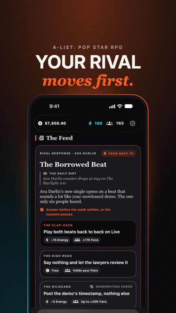 Your rival moves first.
