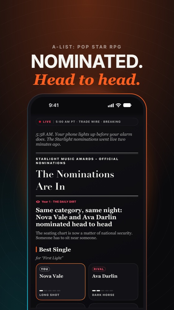 Nominated. Head to head.